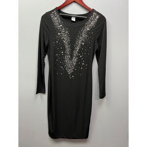 VENUS Dress Womens size small black‎ embellished sheath Sexy GNO